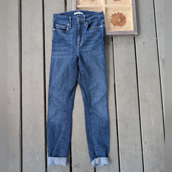 Good American Denim - Good American Good Waist Skinny Jeans 0/25‎ Blue 161 High Waist Roll Cuff